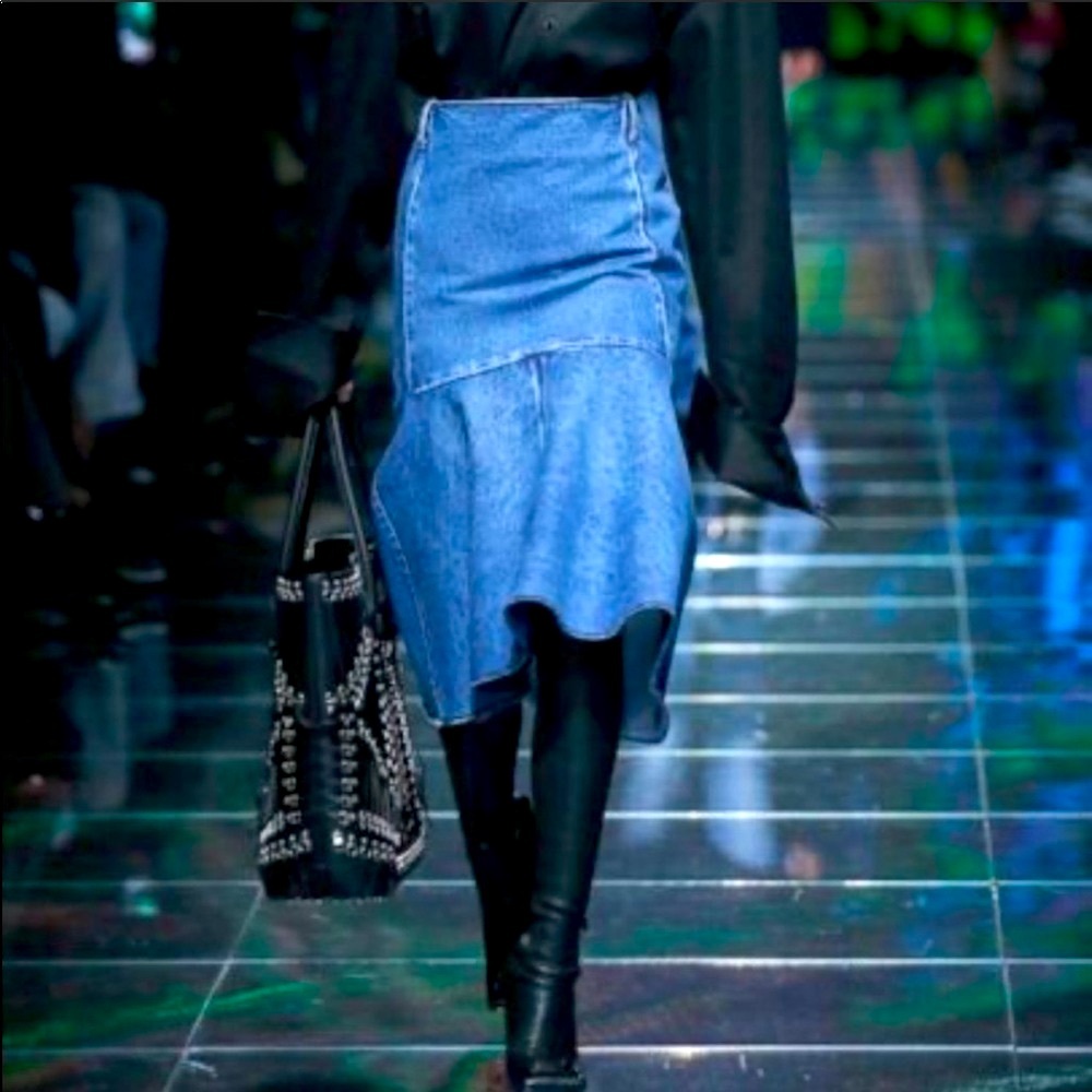 Michael Kors Fit & Flare Denim Skirt NWT